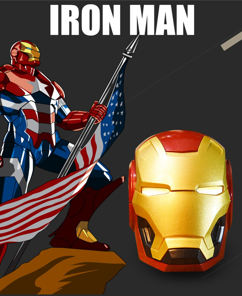 Bluetooth Accessories V4 2 Iron Man Bluetooth Wireless Speaker Subwoofer with FM Radio