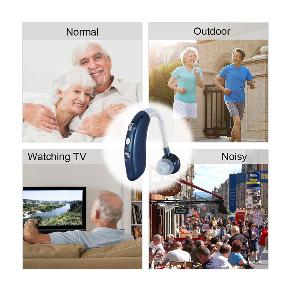 Rechargeable Sound Amplifier In-Ear Hearing Aid Device Mini Portable Elderly Adults Left and Right Ear Massager Versatile
