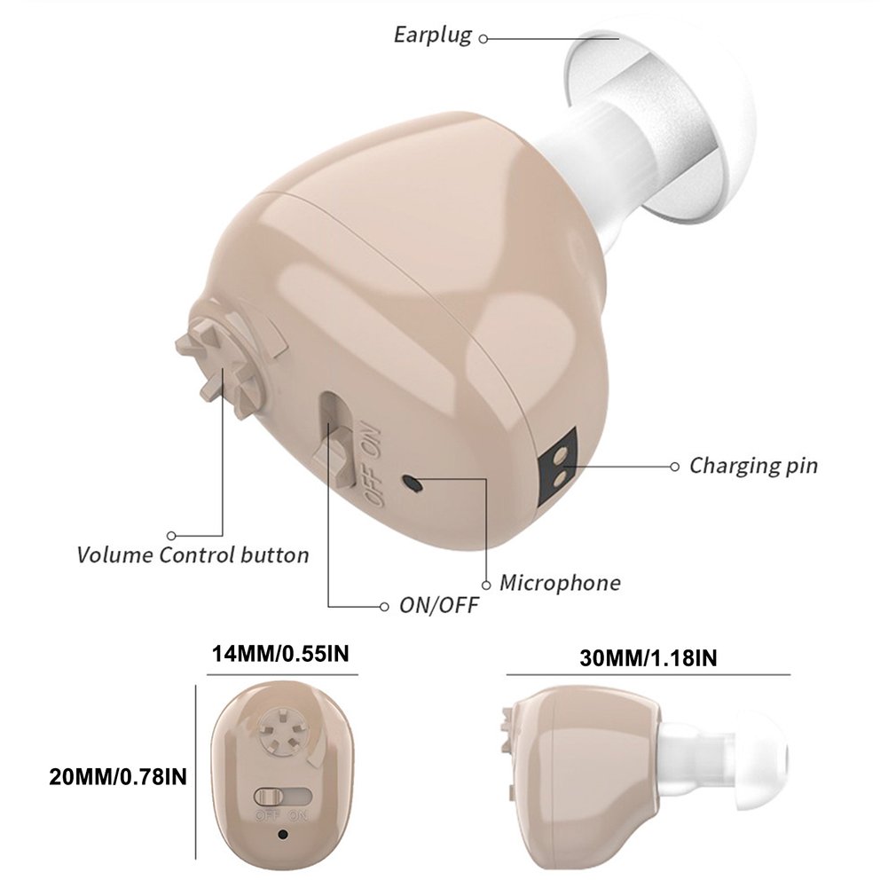 Hearing Aid Rechargeable Hearing Device ITE Ear Hearing Aids for The Elderly Audifonos Sound Amplifier for Deafness
