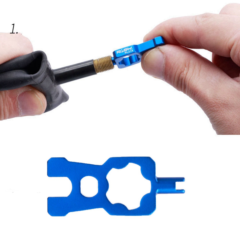 4 IN 1 Portable Repair Bicycle Valve Tools Valves Core Wrench MTB Road Bike Disassembly Installation Tool Removal Parts Blue
