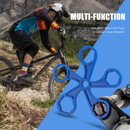 Bicycle Fork Wrench 8t/12t 24/26mm Torx Crank Cover Tool Wrench Mountain Bike Front Fork Shoulder Cover Wrench Bicycle