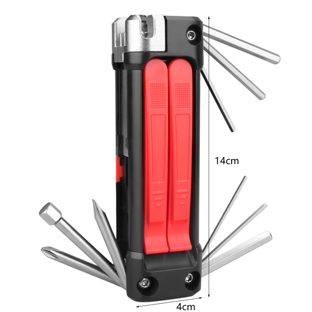 14 In 1 Bike Repair Tool Multifunctional Foldable Portable Bicycle Repair Multitool For Road Mountain Bikes Cycling Accessories