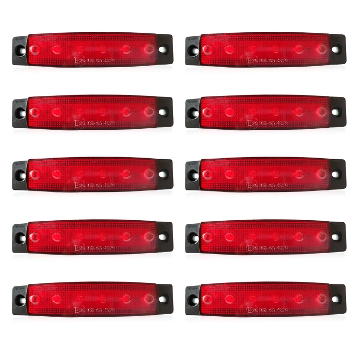 10PCS Truck Trailer Side Marker Indicators Light Car Signal Brake Rear Warning Tail Light LED 12V 24V Warning Lamp White Yellow