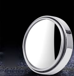 2 Pcs Car Round Frame Convex Blind Spot Mirror Wide-angle 360 Degree Adjustable Clear Rearview Auxiliary Mirror Driving Safety Black one size Silver as picture
