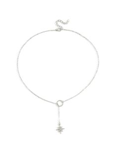 Fashionable new products fashion, simple design temperament eight star pendant short metal circle necklace chain chain chain chain Silver one size