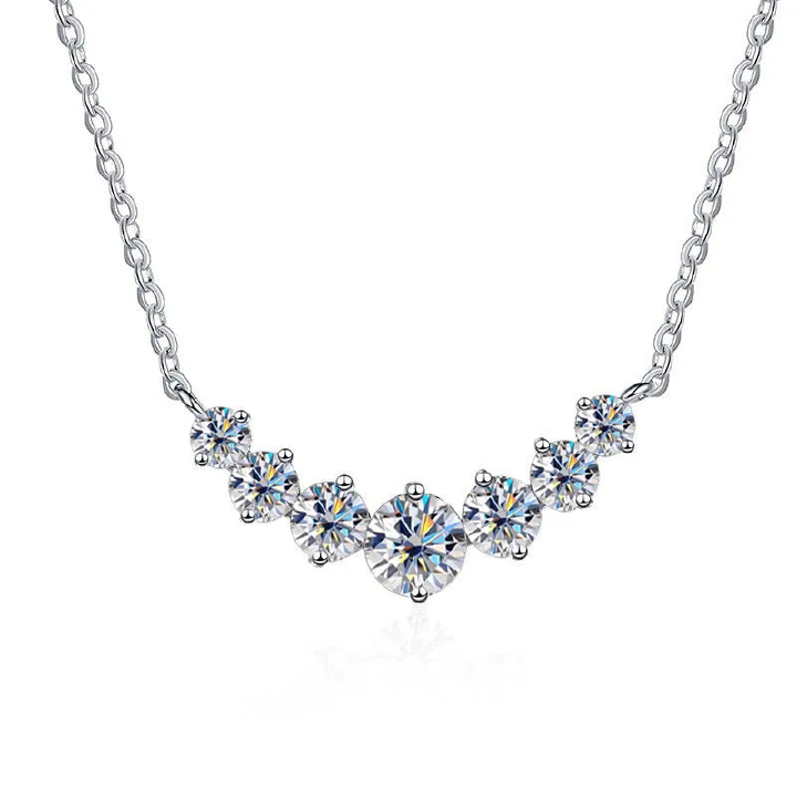 Moissanite Necklace for Woman Wedding Fine Jewely with Certificates 925 Sterling Sliver Plated 18k White Gold Necklace
