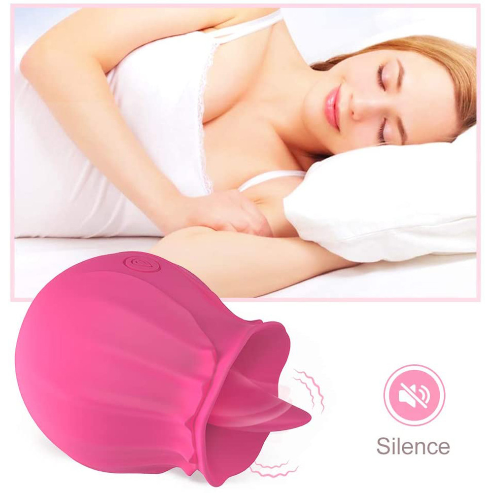 Rose Shape Dildo Toys For Women Vibarater Tongue Vibrant Licker Vagina Stimulator 10 Modes Oral Clitorals Stimulator Adullt Personal Care Sex Products