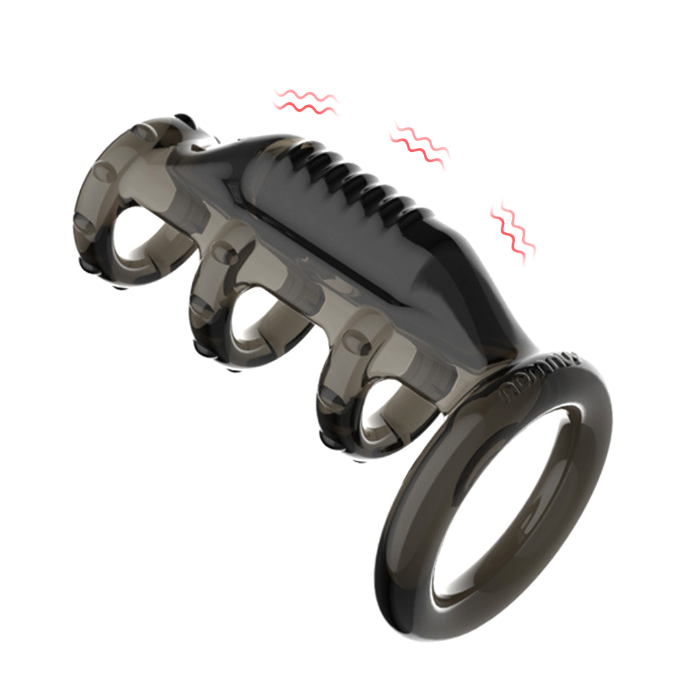 Male Vibrating Penis Ring For Ejaculation Retarding G Spot Vagina Stimulation Penis Caps Vibrator Sex Toy Vibrating  Sadomaso Personal Care Sex Products