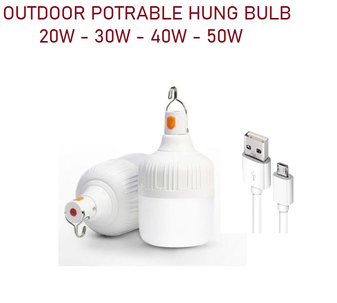DP LIGHT 20W - 30W - 40W - 50W RECHARGABLE MARKET NIGHT PORTABLE HUNGABLE BULB WITH CABLE INCLUDED