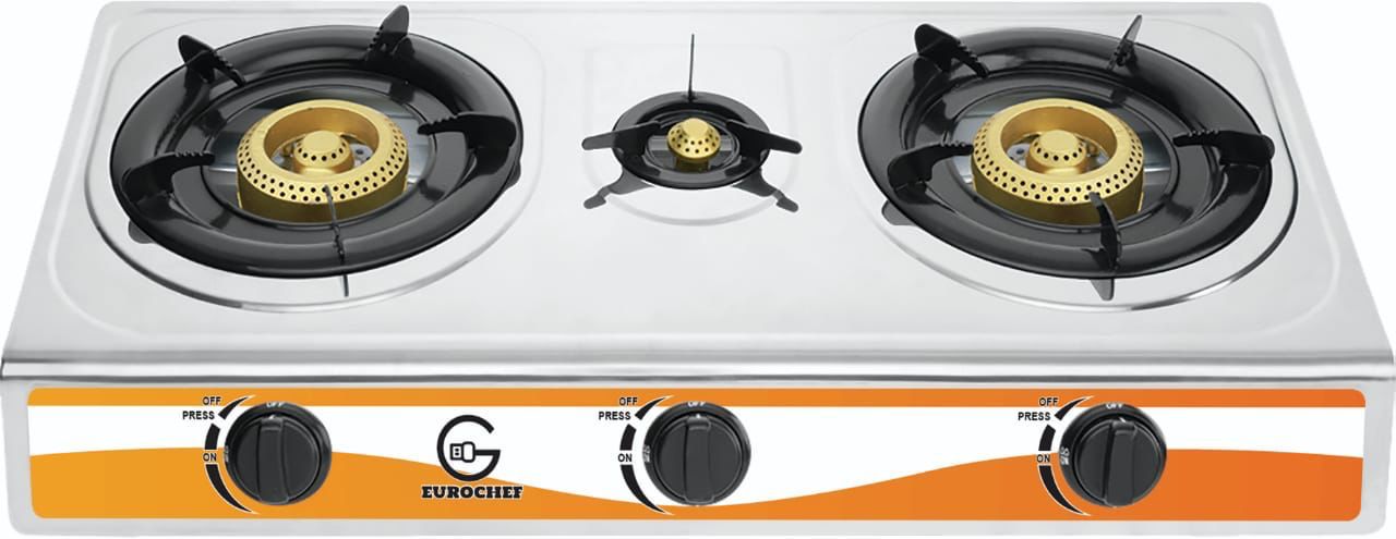 Eurochef G-003W  three Burner Gas Cooker Table Top Stove WHITE