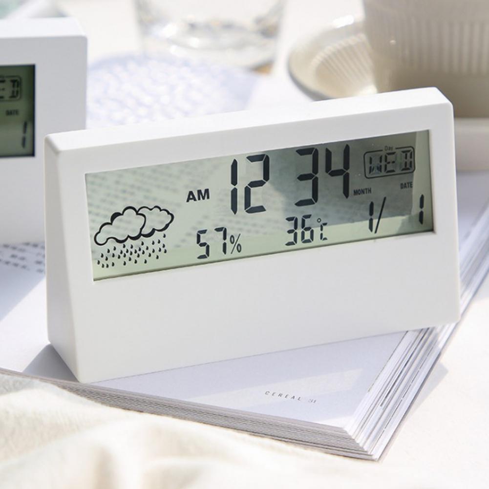 Digital Alarm Clock Mirror Screen Multi-function Lightweight Electronic LCD Time Display Alarm Clock for Bedroom