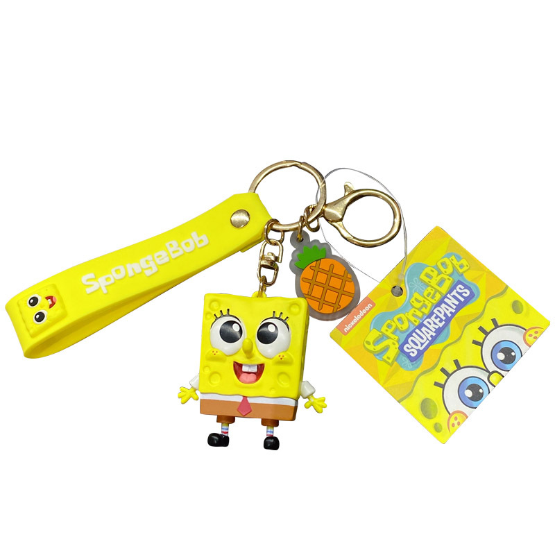 Anime Pokemon Spongebob Cute Pop Star Keychain Lovely Couple Car Key Chain Bag Pendant Keyring Accessories Gift Girl