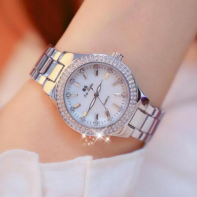 Women Watches Diamond Gold color Watch Ladies Wrist Watches Casual Luxury Brand Rhinestone Women's Bracelet Watches Female gift
