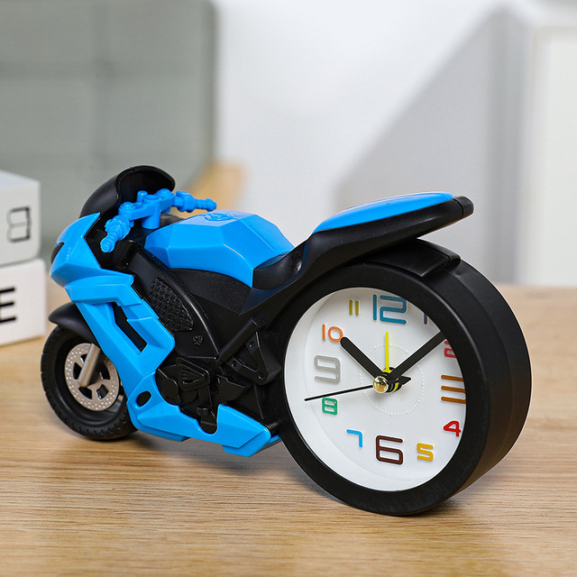 Motorcycle Alarm Clock Portable Battery Power Desktop Alarm Clock Watch For Children Friends Gift Table Decoration