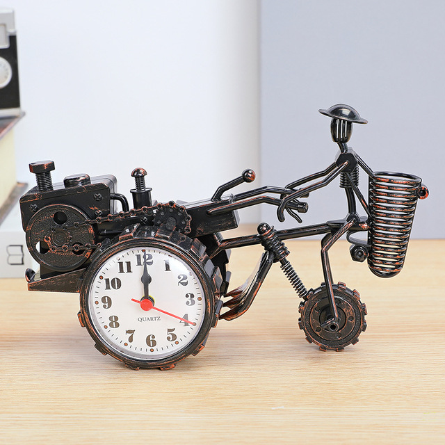 Motorcycle Alarm Clock Portable Battery Power Desktop Alarm Clock Watch For Children Friends Gift Table Decoration