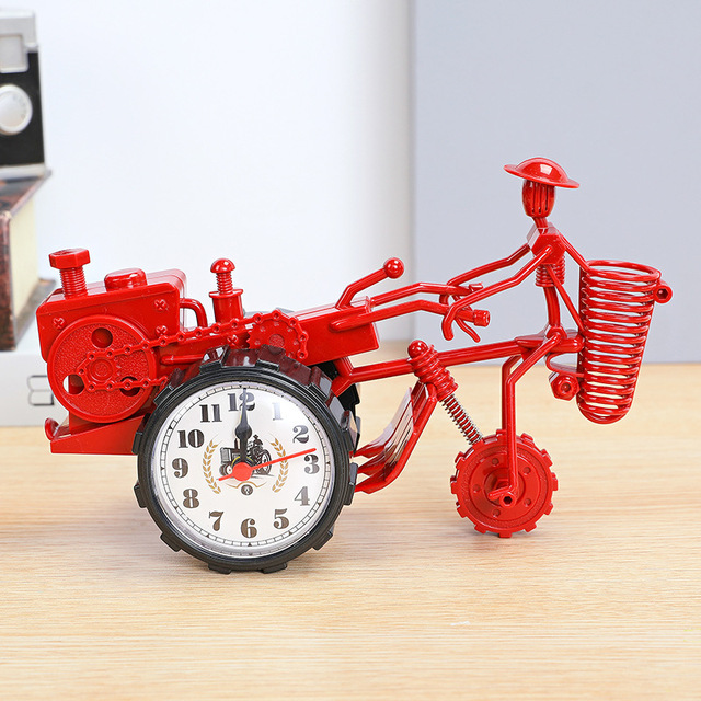 Motorcycle Alarm Clock Portable Battery Power Desktop Alarm Clock Watch For Children Friends Gift Table Decoration