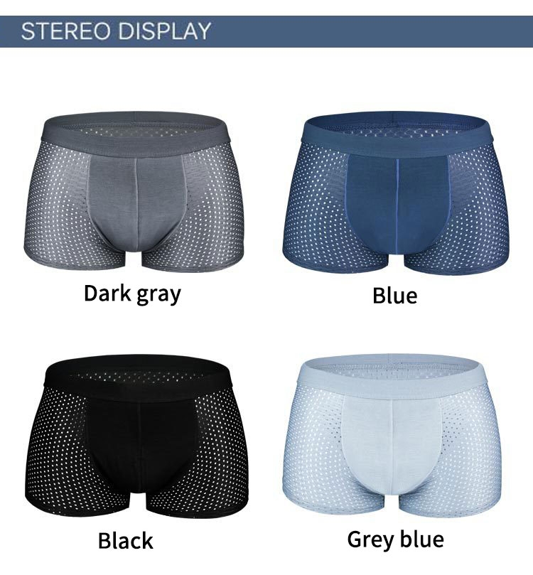 4 pcs/set men's underwear ice silk breathable and comfortable Modal mesh boxer briefs Panties