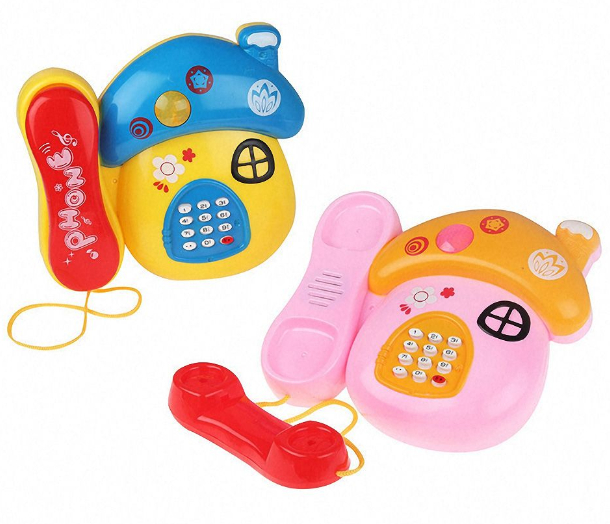 Cartoon Mushroom Telephone Music Light Electronic Vocal Toy Phone Childhood Educational Phone Toy Baby Learning Toy Gifts