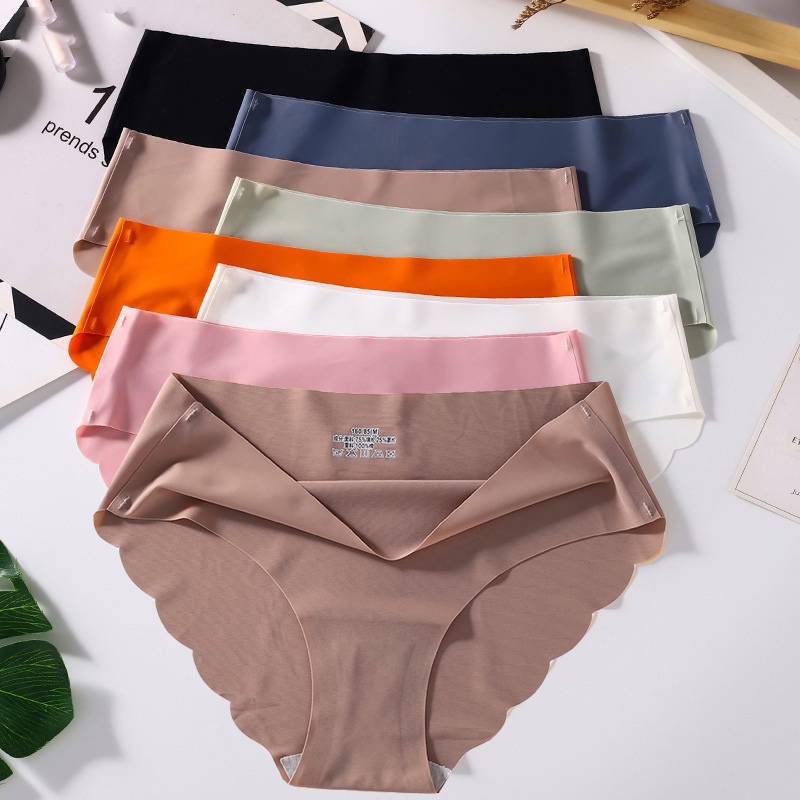 8 PCS/Lot Seamless Panties For Women Plain Panties Slip Silk Female Underwear Soft Thin Light Panti Culotte Femme Underpants