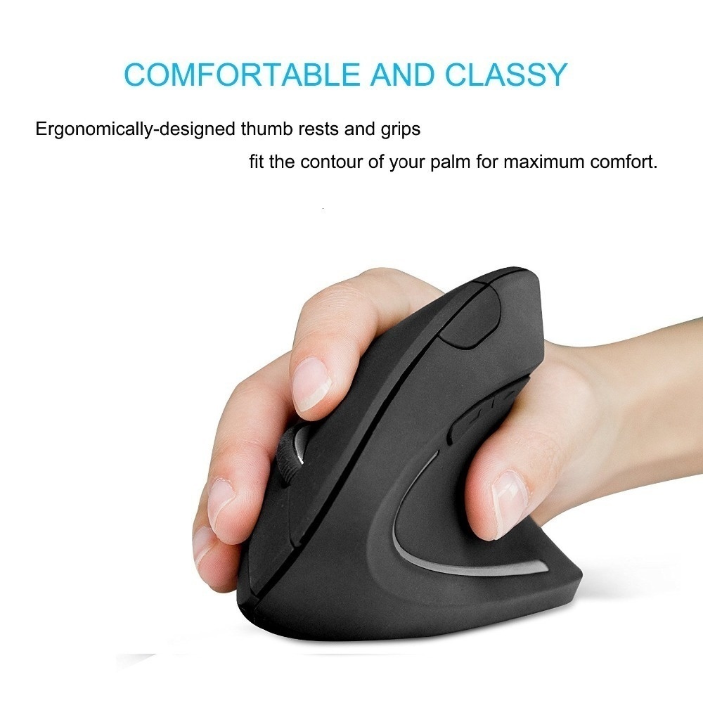 Wireless Right Hand Vertical Mouse Ergonomic Gaming Mouse 2.4G 1600 DPI USB Optical Wrist Healthy Mice Mause For PC Computer
