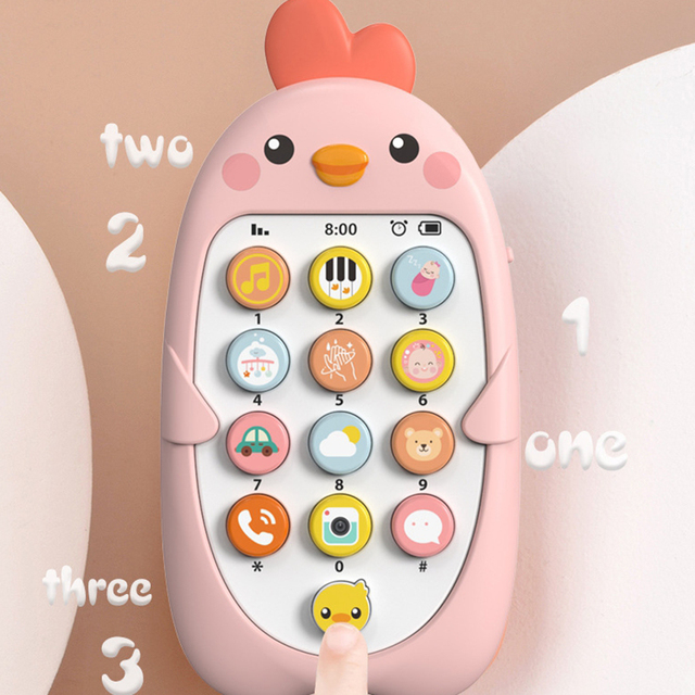 Cartoon Chick Baby Phone Toy Telephone Music Sound Machine for for Kids Infant Early Educational Mobile Phone Toys Gift