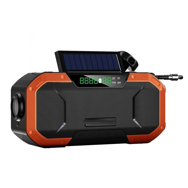 5000mAh Hand Radio Solar Portable Emergency Radio Receiver AM FM Digital Radio Dynamo Use Power Bank Flashlight Bluetooth Speake