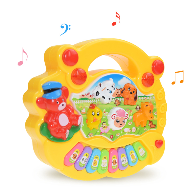 2 Types Farm Animal Sound Kids Piano Music Toy Musical Animals Sounding Keyboard Piano Baby Playing Type Musical Instruments