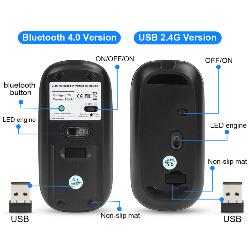 Wireless Mouse Bluetooth Rechargeable Mouse Wireless Computer Silent Mause Ergonomic Mini Mouse USB Optical Mice For PC laptop