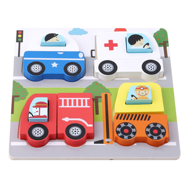 6 Types Baby Hand Grasp Wooden Puzzle Toy Kid Early Educational Toys Child Cartoon Wood Jigsaw Puzzle Toys
