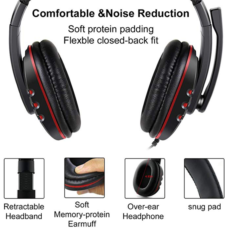 Gaming Headset 3.5mm Wired Over-Head Gamer Headphone With Microphone Volume Control Gamer Earphone Headset