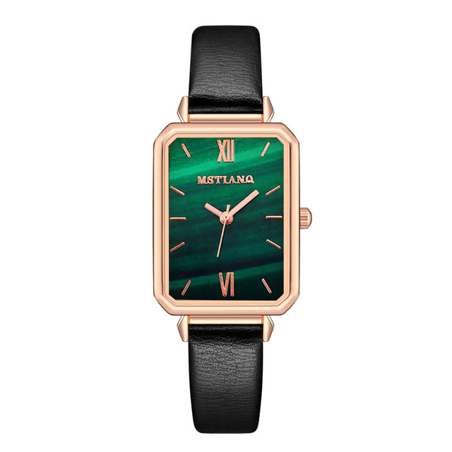 Watch Women Elegant Simple Rectangle Green Ladies Quartz Clock Women's watches Fashion Casual Retro Wristwatches