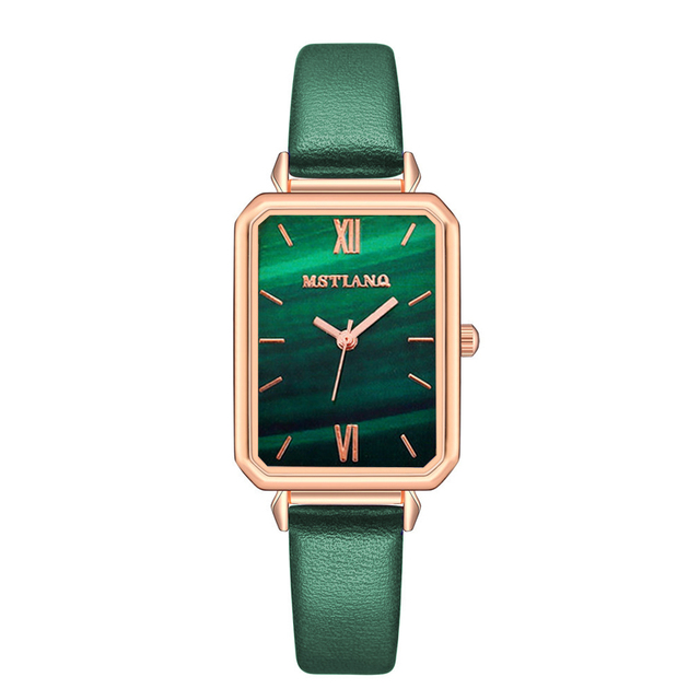Watch Women Elegant Simple Rectangle Green Ladies Quartz Clock Women's watches Fashion Casual Retro Wristwatches