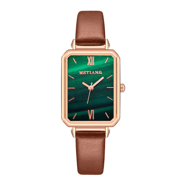 Watch Women Elegant Simple Rectangle Green Ladies Quartz Clock Women's watches Fashion Casual Retro Wristwatches