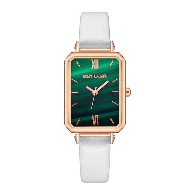 Watch Women Elegant Simple Rectangle Green Ladies Quartz Clock Women's watches Fashion Casual Retro Wristwatches