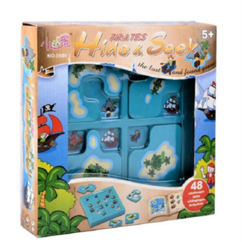 Pop it fidget toys anime Hide&Seek IQ Board Games 48 Challenge With Solution Book Smart For Children Party Games Family