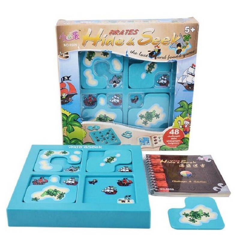 Pop it fidget toys anime Hide&Seek IQ Board Games 48 Challenge With Solution Book Smart For Children Party Games Family