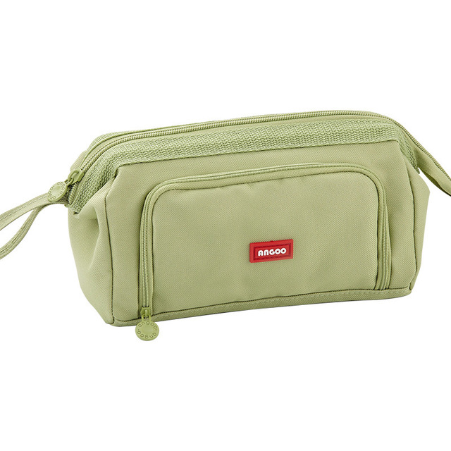 Large Capacity Multifunctional Pencil Bags Double Layer Canvas Portable Stationery Box School Student Pen Case Storage