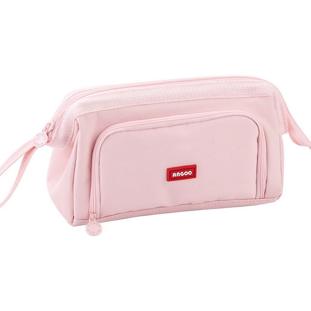Large Capacity Multifunctional Pencil Bags Double Layer Canvas Portable Stationery Box School Student Pen Case Storage