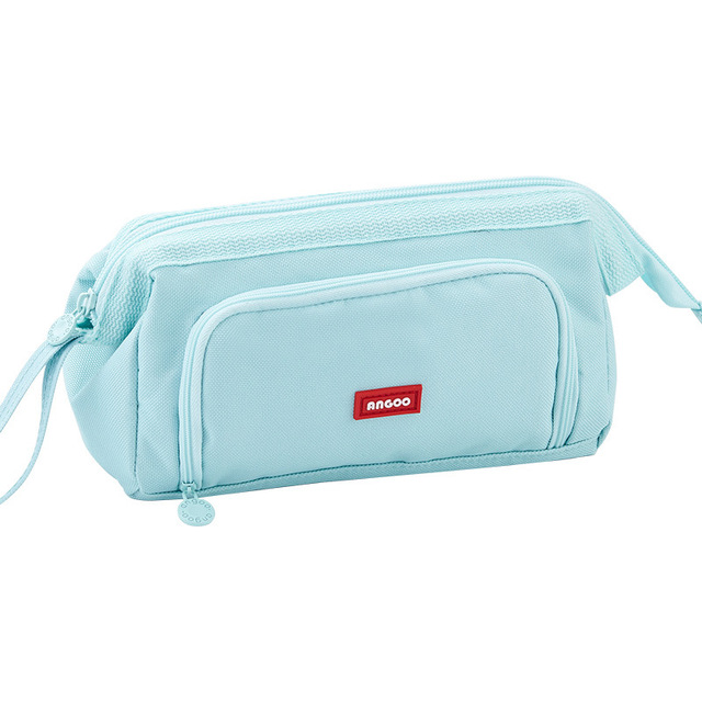 Large Capacity Multifunctional Pencil Bags Double Layer Canvas Portable Stationery Box School Student Pen Case Storage