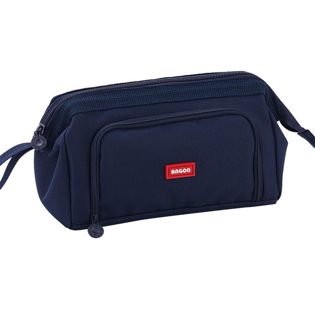 Large Capacity Multifunctional Pencil Bags Double Layer Canvas Portable Stationery Box School Student Pen Case Storage