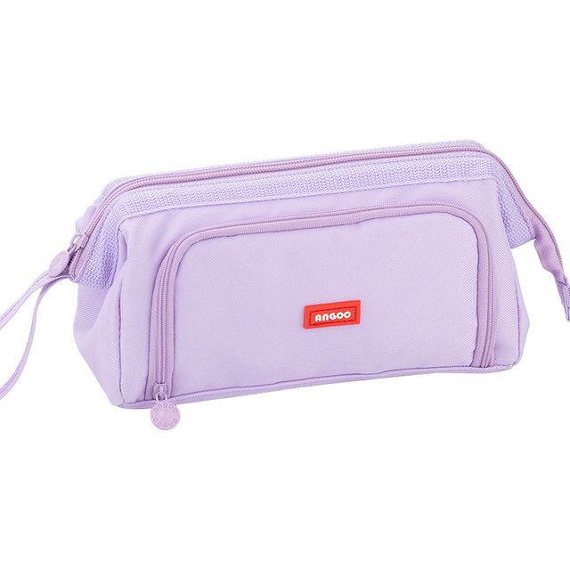 Large Capacity Multifunctional Pencil Bags Double Layer Canvas Portable Stationery Box School Student Pen Case Storage