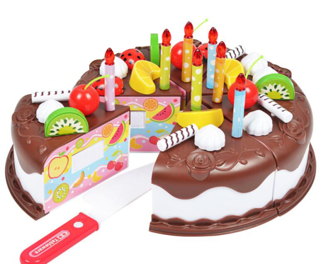 Children Educational Gift Pretend Play Set Plastic Food Toy DIY Cake Toy Cutting Fruit Vegetable Food Pretend Play Toys  WYW