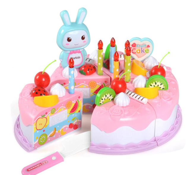 Children Educational Gift Pretend Play Set Plastic Food Toy DIY Cake Toy Cutting Fruit Vegetable Food Pretend Play Toys  WYW