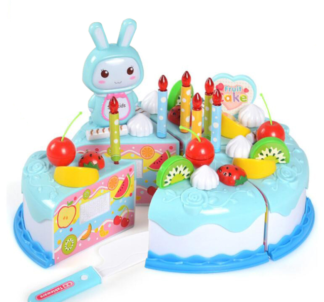 Children Educational Gift Pretend Play Set Plastic Food Toy DIY Cake Toy Cutting Fruit Vegetable Food Pretend Play Toys  WYW
