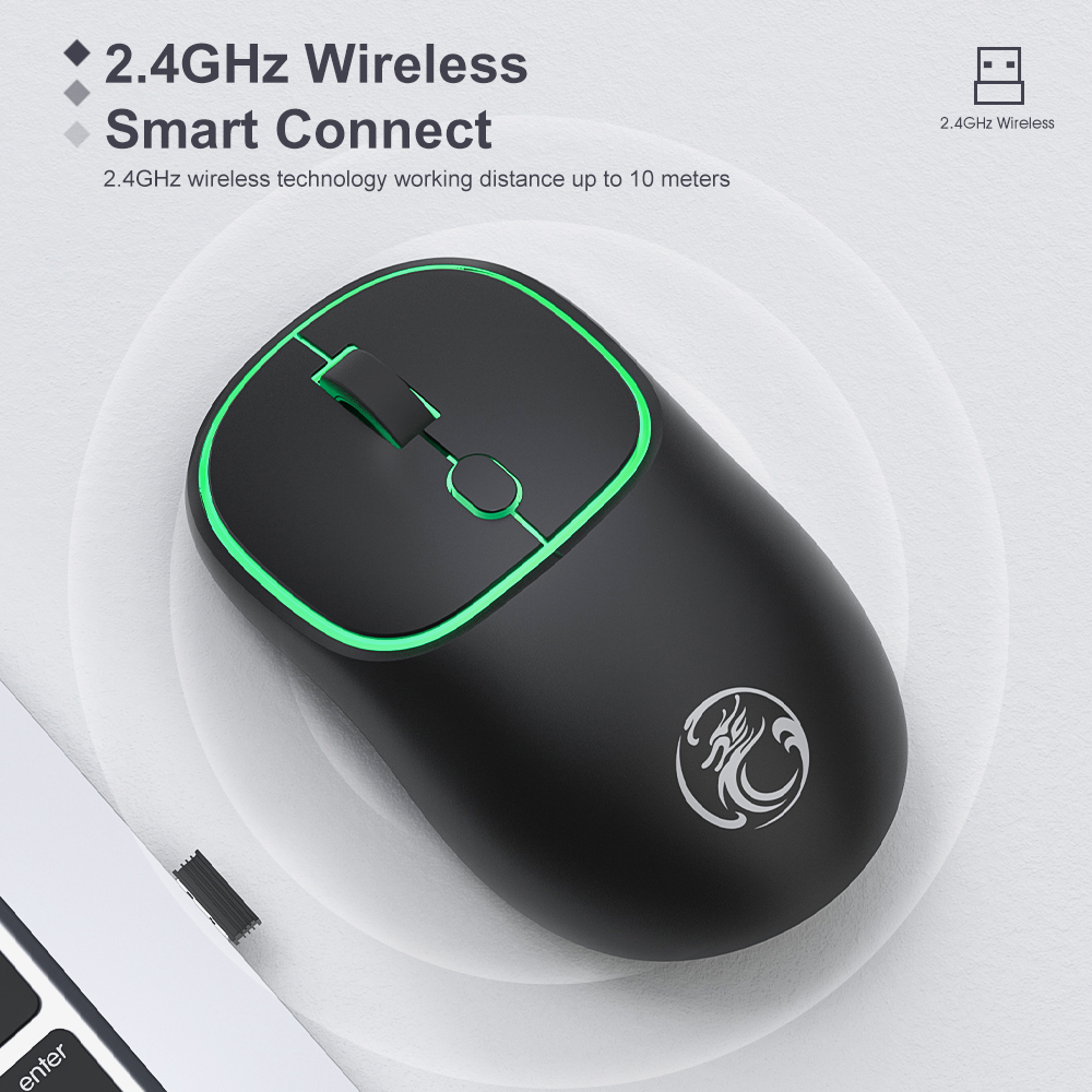 Rechargeable Wireless Mouse Silent Computer LED Mini 1600 DPI Ergonomic Gaming Mause Optical USB For Laptop PC