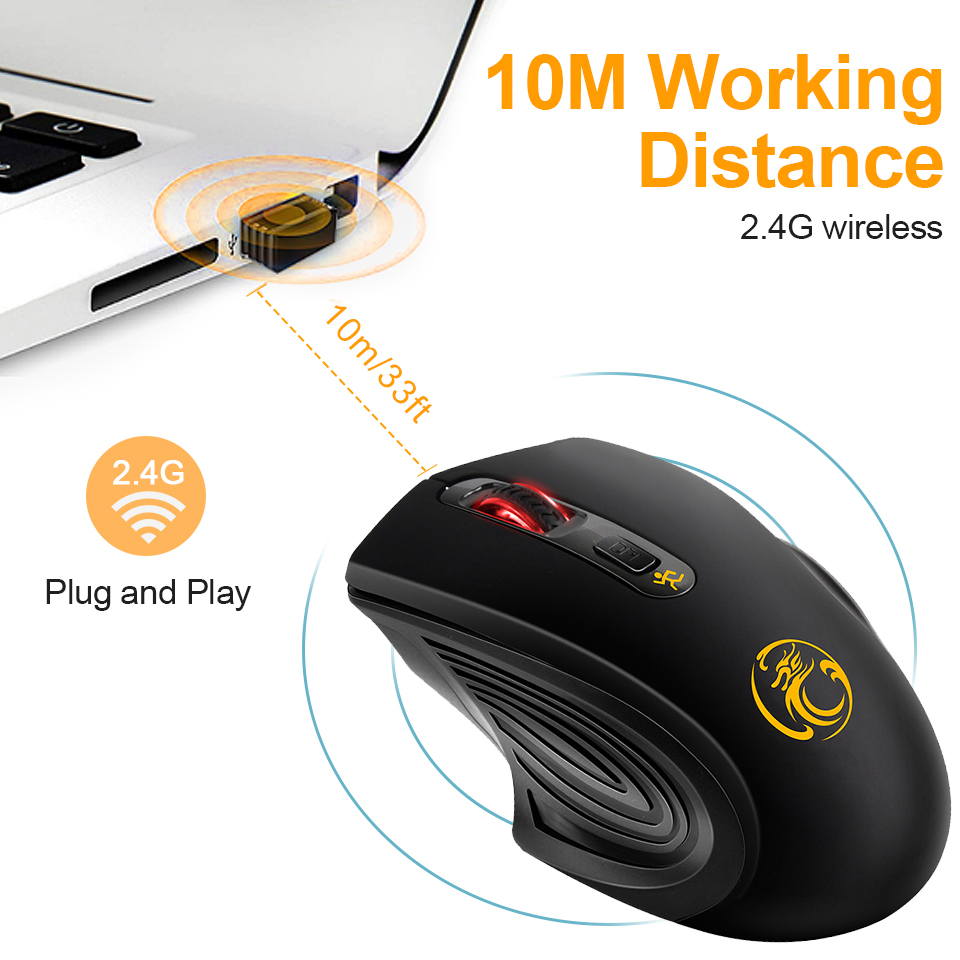 Wireless mouse computer ergonomic mause 2.4G Optical Silent pc mice Mini 4 Buttons 2000DPI Noiseless usb mouse for laptop pc mac