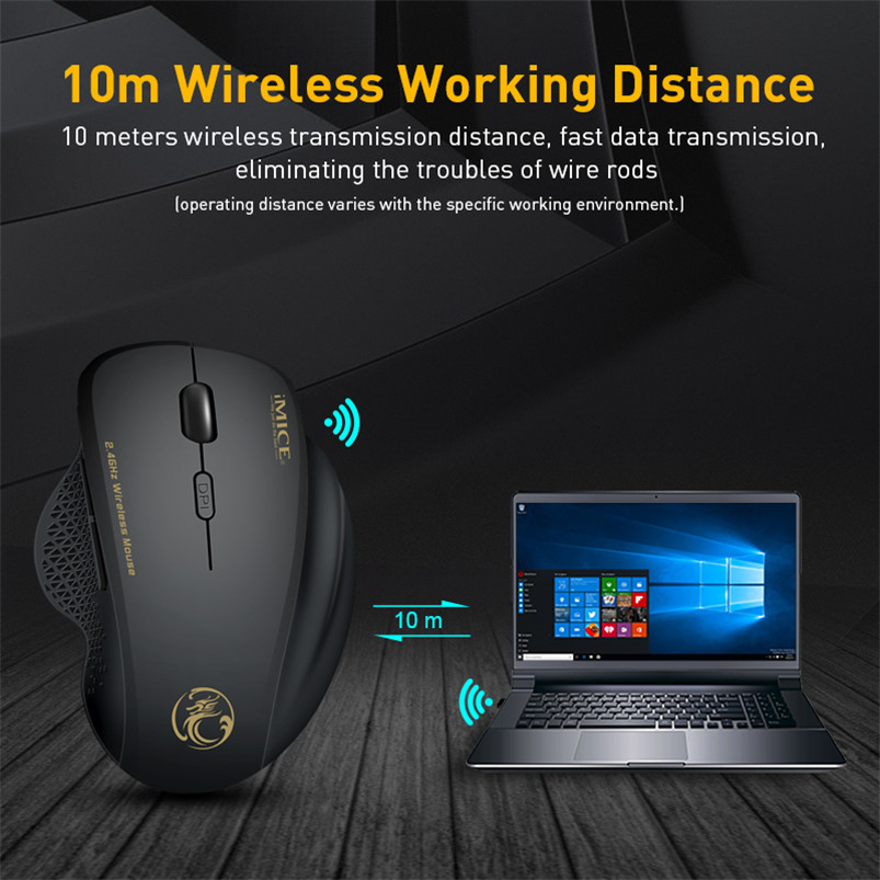 NEW PC optical mouse wireless mouse ergonomic computer mouse with USB receiver 6 buttons 2.4Ghz wireless mouse 1600 DPI
