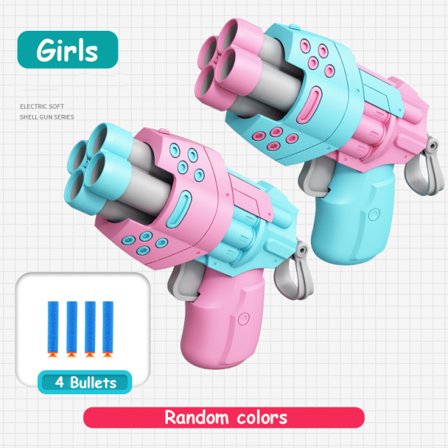 Kids Gun Toys Weapon Rotating Firing Pistol Foam Soft Bullet Toy Gun Launcher Children Outdoor Harmless Shooting Game Sports