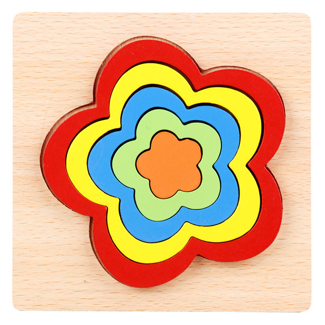 Hot Baby Geometry Cognitive Game Kindergarten Montessori Early Educational Toy Kids 3D Wooden Puzzle Learning Toys for Children