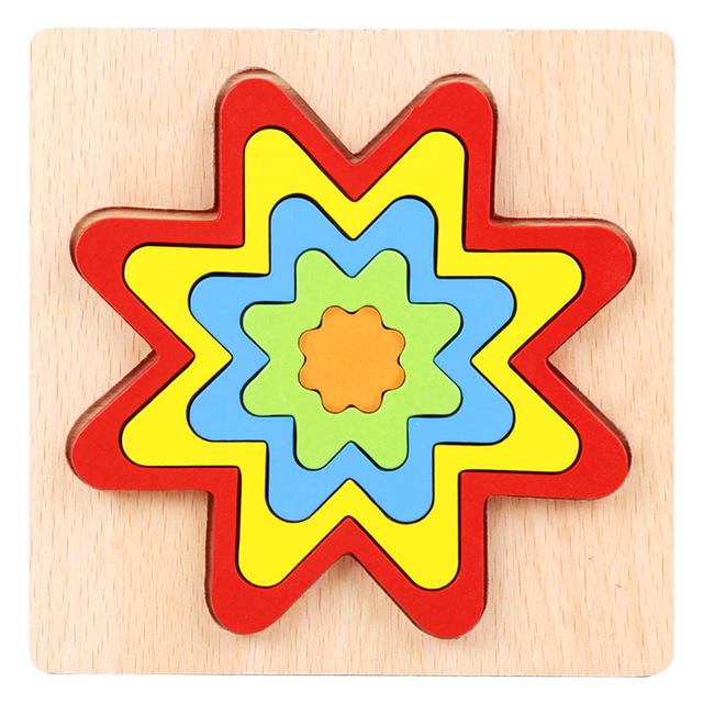 Hot Baby Geometry Cognitive Game Kindergarten Montessori Early Educational Toy Kids 3D Wooden Puzzle Learning Toys for Children